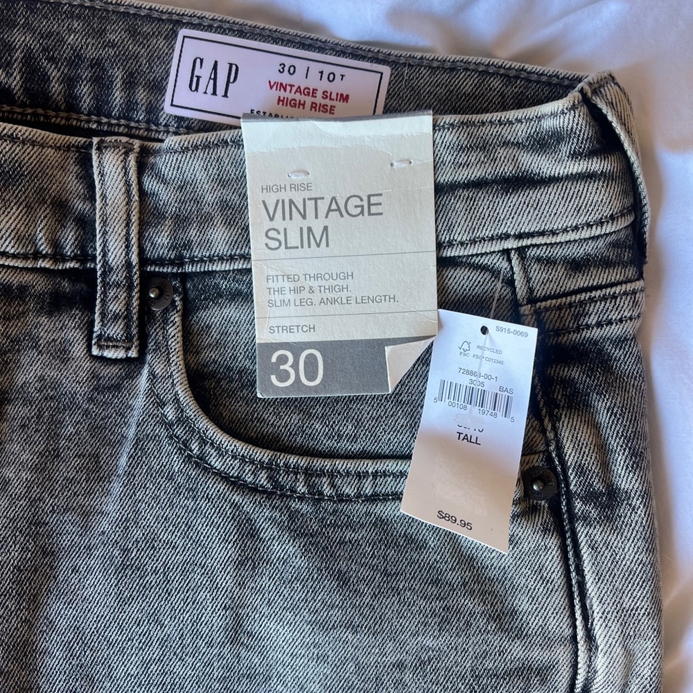 Gap NWT vintage slim jeans 30 10T tall high rise